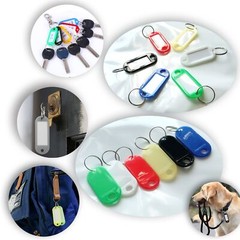120 Pack Plastic Key Tags with Label Window ID Tag Split Ring Keychain 6 Colors