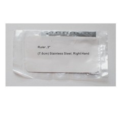 Endo Ruler stainless steel right hand 3 inch, Ruler only, no ring