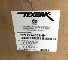 Texpak Wax Thermal Transfer Printer Ribbon 89mm 3.5″x 1968 ft. 600M
