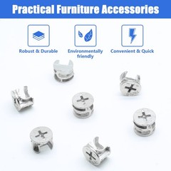 Litoexpe 12 x 10 mm Cam Lock Nut 20 Pcs, Joint Connector 12x10mm-20 Pcs