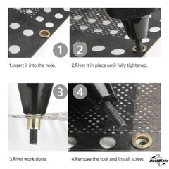 175Pcs Zinc-Plated Carbon Steel Rivet Nut Kit, M3-M10 Assorted Sizes, Flat Heads