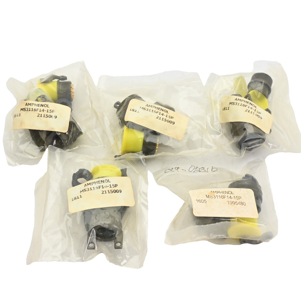 Lot of 5x Amphenol MS3116F14-15P Circular MIL Spec Connector