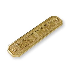 Brass “Restroom” Door Sign 5-1/4″ x 1-1/4″ – Brass Bathroom Door Sign