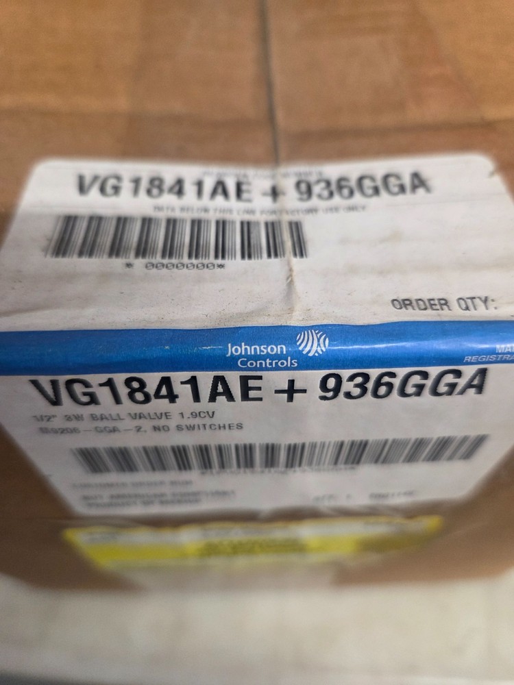 Johnson Controls VG1841AE+936GGA 1/2″ 3-Way Ball Valve Actuator Assembly New