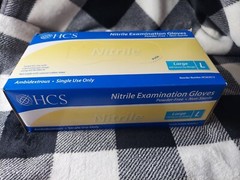 HCS Nitrile Exam Gloves HCS62010/Sz. Large /Powder Free/ 1 Box 100 Gloves