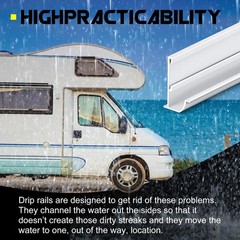 Blulu 4 Pcs 164″ L Aluminum RV Rain Awning Gutter Trim with Screws Roof Rain …