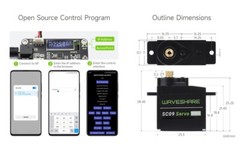 Waveshare 2.3kg Dual-axis Serial Bus Servo Two-way Feedback, Servo/Motor Mode