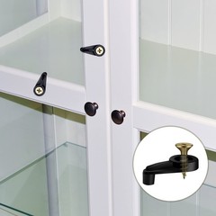 Blulu 50 Pack Glass Retainer Clips with Screws 4 mm Offset Black Gold