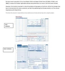 Adams Garage Repair Order Forms, 8.5 x 11.44 Inches, 3 Part, 50 Sets, White