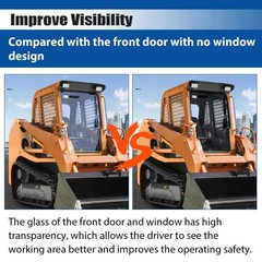 Clear Front Windshield Door Glass For Takeuchi TL8 TL10 TL12 TL130 # 0880865301