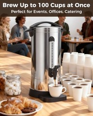 Ostba 1500W Commercial Coffee Urn 100 Cup / 15L Large Percolator Coffee Pot