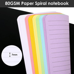 4 Pack 5 x 7in Spiral Notebook, Spiral Journals, Poly Cover 7 Bright Neon Colore