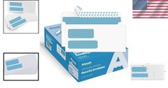 Reliable 500 Count Double Window Security Envelopes with Quick Seal Closure