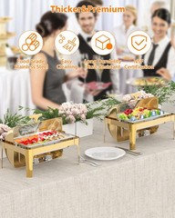9QT Roll Top Chafing Dish Buffet Set Stainless Steel with Thick Frame for Party