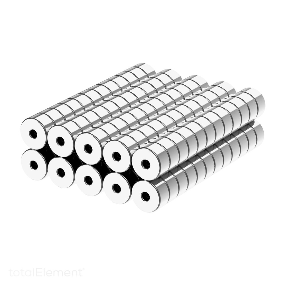 1/4 x 1/16 x 1/8 Inch Thin Neodymium Rare Earth Ring Magnets N42 (120 Pack)