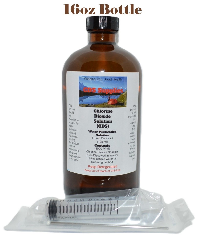 Water Purification Solution 100% Pure 3000ppm 16oz Glass Bottle Ready Made