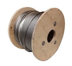 7 x 19 Galvanized Aircraft Cable Wire Rope 3/16″ 500 ft with Aluminum Sleeves