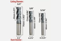 6pcs 1/8 – 1/2″ combo set Solid Carbide End Mill – AlTiCrN Coated