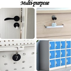 Metal Number Tags, Round Key Numbered Tags, Identification Hang Tags with Hol…