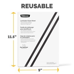 Fellowes Laminator Cleaning Sheets, 10 Pack, 8.5 x 11 in Letter, White