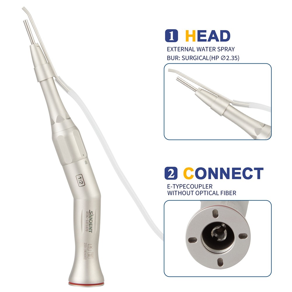 Dental Surgical Straight Handpiece 1:1 1:2 Oral Surgery 20 Degree External /Nose