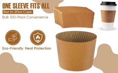 Disposable Coffee Cup Sleeves – Kraft Paper Insulated Hot Cup Holders for