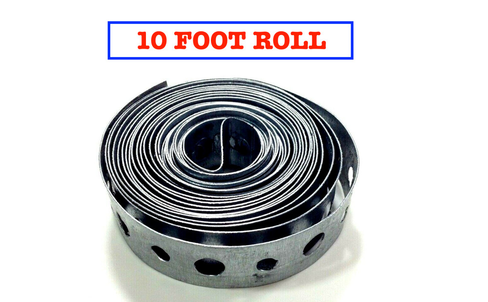 Plumber Tape 10 ft Roll Metal Hanger Strap Perforated Banding Iron Dad Gift Xmas