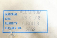 Box Of 6 Roovers 2653 Aluminum Embossing Tape Roll 7/8in X 0.018in