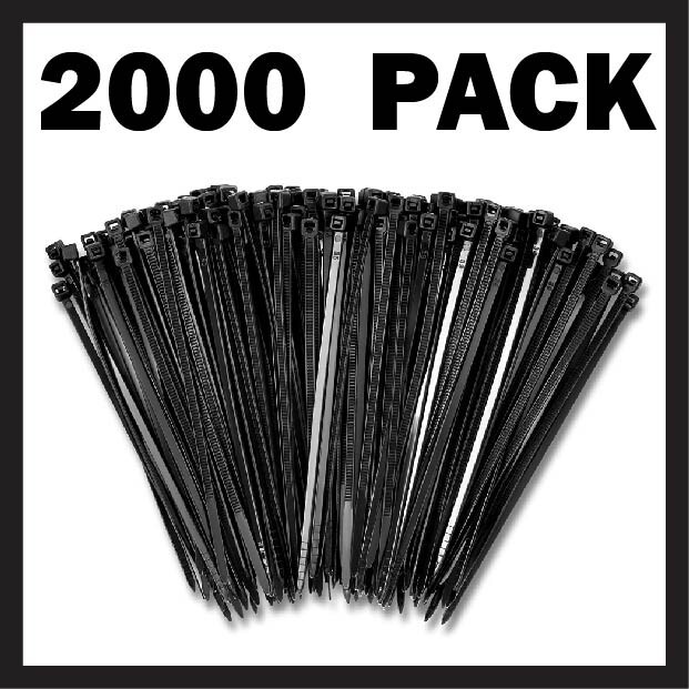 2000 PACK! Self-Locking Zip Cable Ties, 4″ in 18lbs, Fencing Fence Garden Wraps