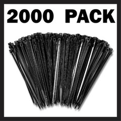 2000 PACK! Self-Locking Zip Cable Ties, 4″ in 18lbs, Fencing Fence Garden Wraps