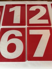 Gas Station Price Numbers 0-9 58 Piece Set Of 8” X 10” Red Clear Plexiglass