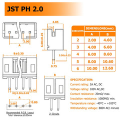 640PCS JST PH 2.0Mm Connector Kit Ph2.0Mm Adapter Cable Terminal Connectors Set