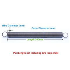 Wire Dia 0.3mm-4mm Expansion Extending Tension Springs Loop Ends Spring Steel
