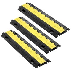 TPU Cable Protector Ramp, 22000lb/axle, 2-Channel, Flip-Top, 3-Pack