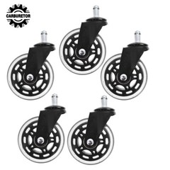 5 PCS 3 INCH Heavy Duty Office Chair Caster Rubber Swivel Wheels Replacement Set