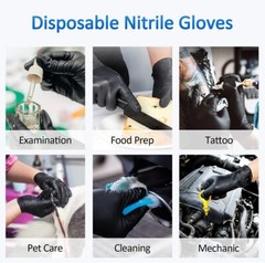 Black Nitrile Disposable Gloves 4 & 5 Mil, Latex & Powder Free