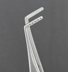 E-2330 Jameson Muscle Forceps, Left, 12mm Scaled Jaws, 1mm Teeth, 100mm