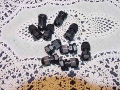 TEN PG7 Cable Glands Strain Relief Cord Grip 12.5mm Hole w/ Nut and Gasket NEW!