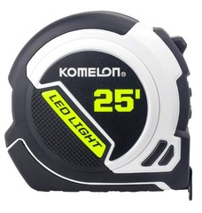 Komelon LED Light Tape Measure, White/Black – 25ft. – 25LED 7.6 m,