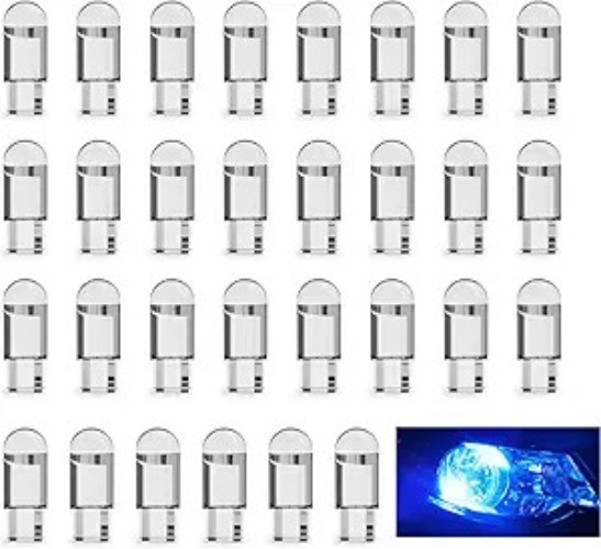 30-Pack T10 W5W 194 LED Light Bulbs, 0.36W 12V 6000K COB Interi Color: ICEBLUE