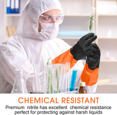 8 Pairs Chemical Resistant Gloves Heavy Duty Industrial Rubber Gloves