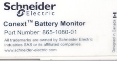 (Lot of 2) Schneider Electric Conext 865-1080-01 Battery Monitor 24/48V – NOS