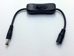Rocker Switch LED lighting 2.1 x 5.5 barrel connector cable 12 Volt DC 3A LLS1