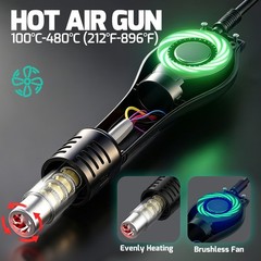 YIHUA 750W Soldering Station 2-in-1 SMD Hot Air Gun Desoldering Rework Staiton
