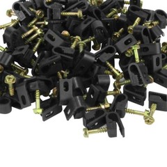 Skywalker Single Cable Flexible Screw Clips (100 Pack, Screw Depth: 7/8″, Black)