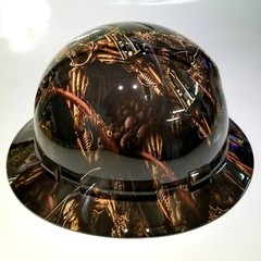 NEW FULL BRIM Hard Hat custom hydro dipped GRIM REAPER STEAMPUNK EDITION