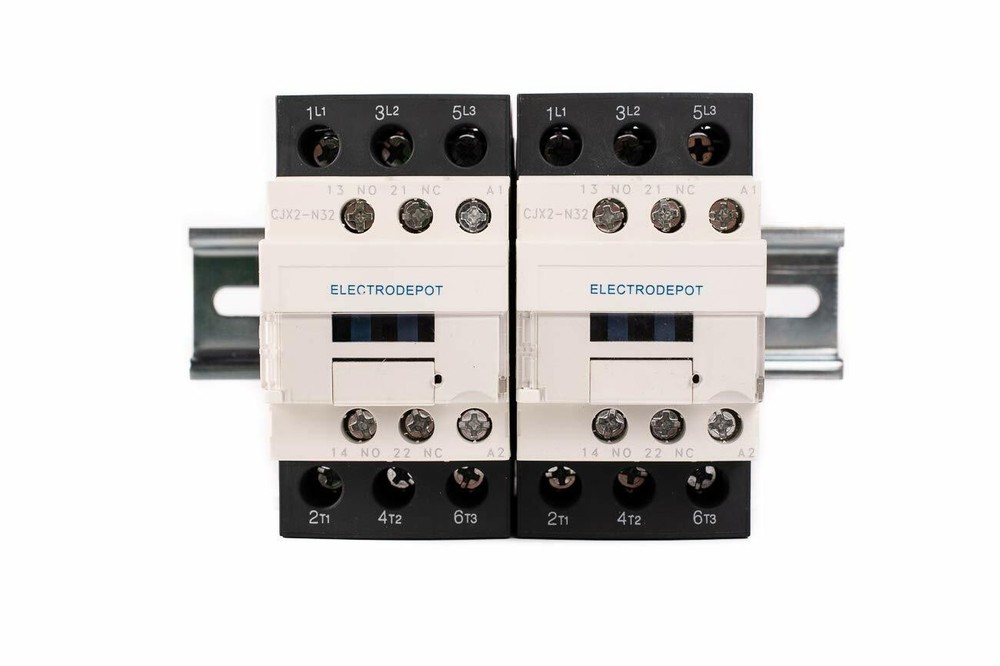 30A 6 Pole NO 1NO/1NC 110/120VAC Contactor w/ 35×150 mm DIN Rail and 2#10 Screws