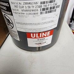 Uline Tyvek Bag Clay Desiccants – Unit Size 1⁄3, 5 Gallon Pail S-5164 700/pail