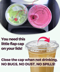 25 Sets Disposable Cup Plastic Iced Coffee 16oz Cups to Go with Sip Through Lids