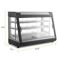 3-Tier 35″ Commercial Food Warmer Display Countertop Pizza Cabinet 1500W ROVSUN